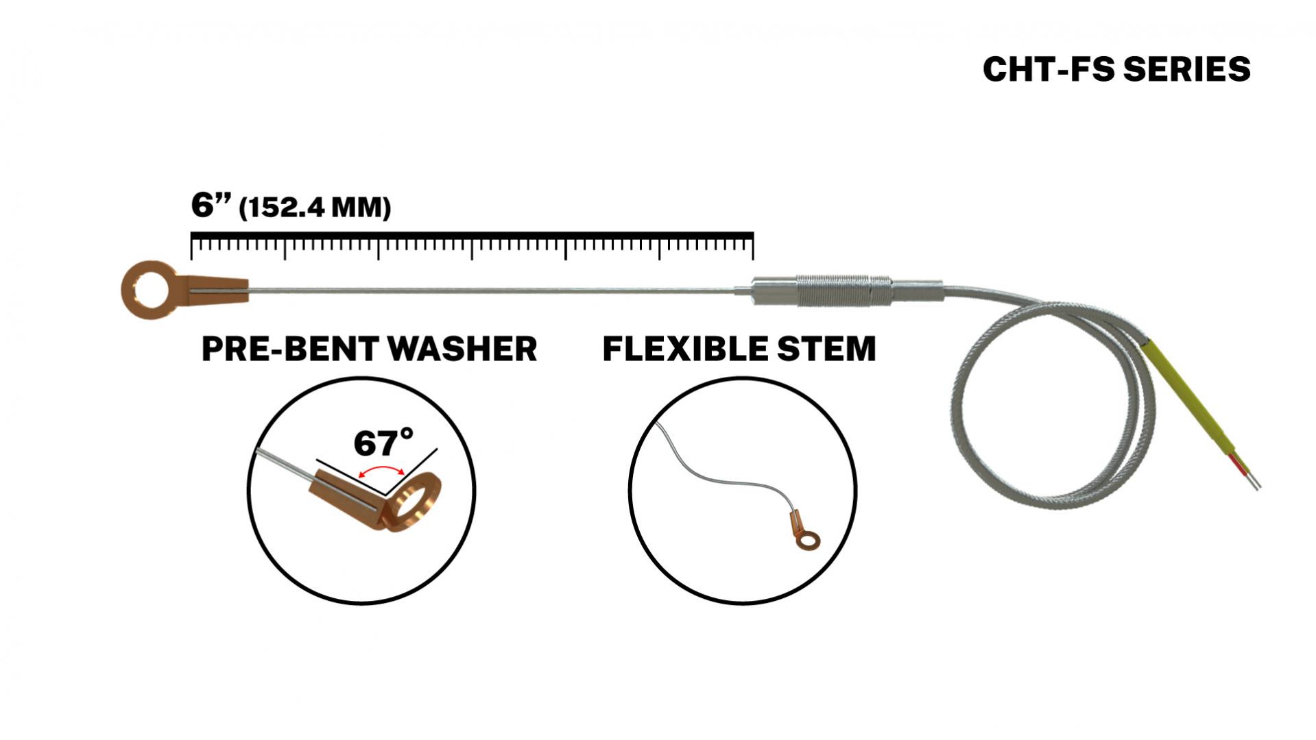Type K CHT Cylinder Head Temperature Sensor Flexible Stem Type